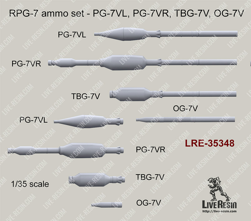 1/35 RPG-7 火箭弹药组