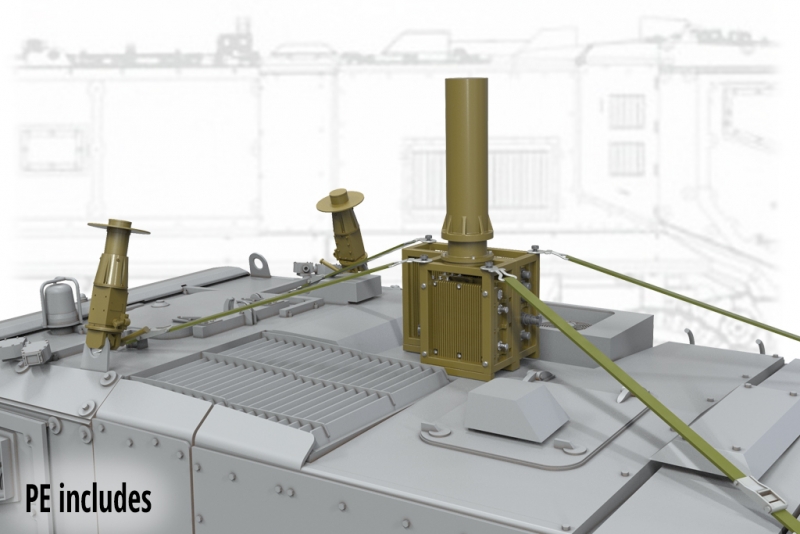 1/35 现代俄罗斯装甲车用RP-377VM1L型电子干扰装置改造件