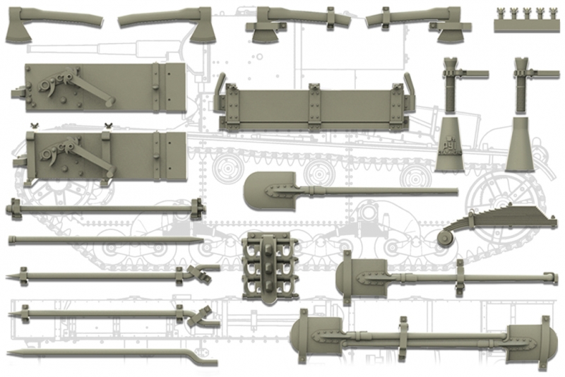 1/35 二战苏联 T-26 轻型坦克随车工具组