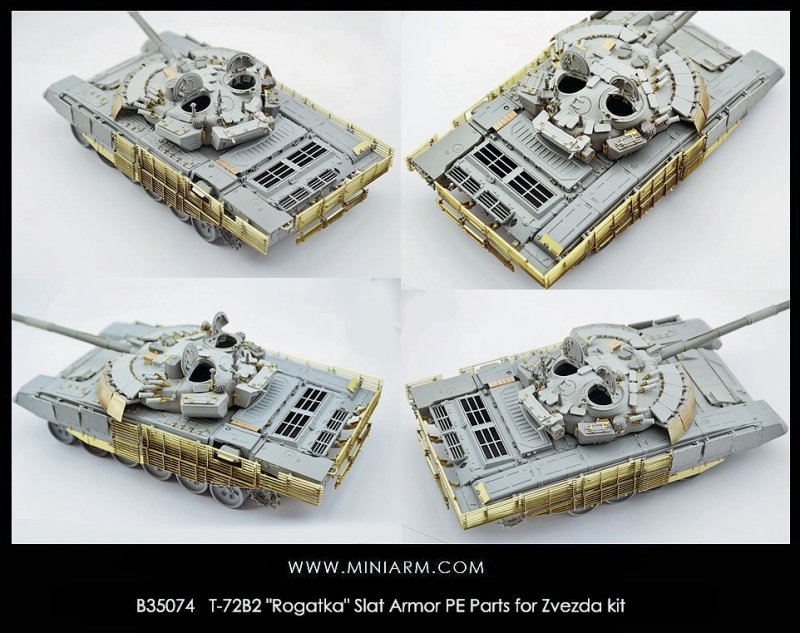 1/35 T-72B2 "Rogatka" 主战坦克栅栏装甲改造蚀刻片(配小号手) - 点击图像关闭