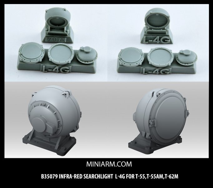 1/35 T-55, T-55AM, T-62M 主战坦克用红外探照灯(L-4G)改造件 - 点击图像关闭