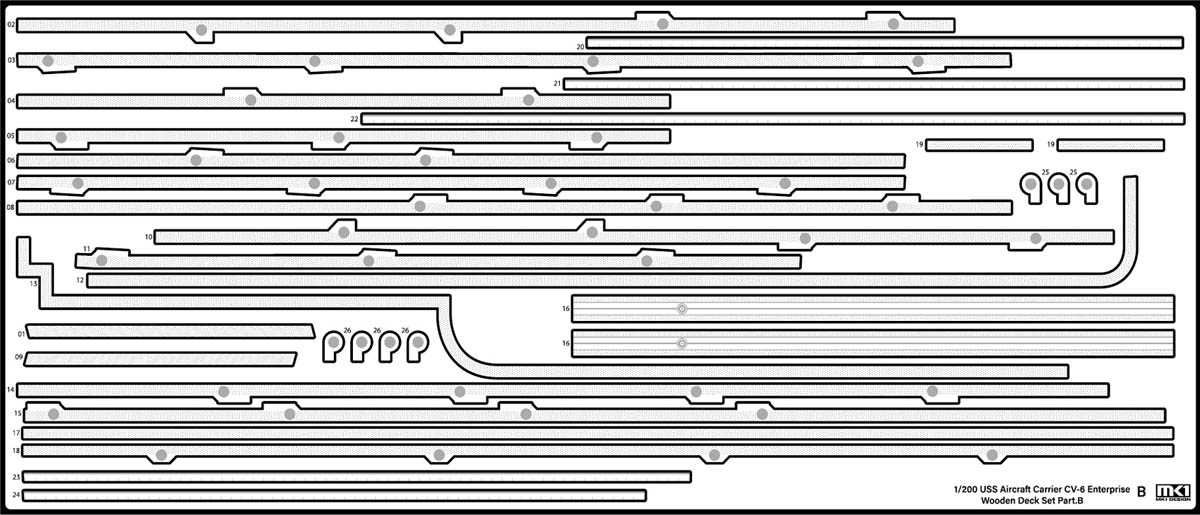 1/200 二战美国 CV-6 企业号航空母舰木甲板改造件(配小号手) - 点击图像关闭
