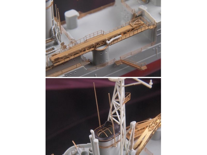 1/350 二战美国印第安纳波利斯号重巡洋舰蚀刻片与木甲板改造件(配爱德美) - 点击图像关闭