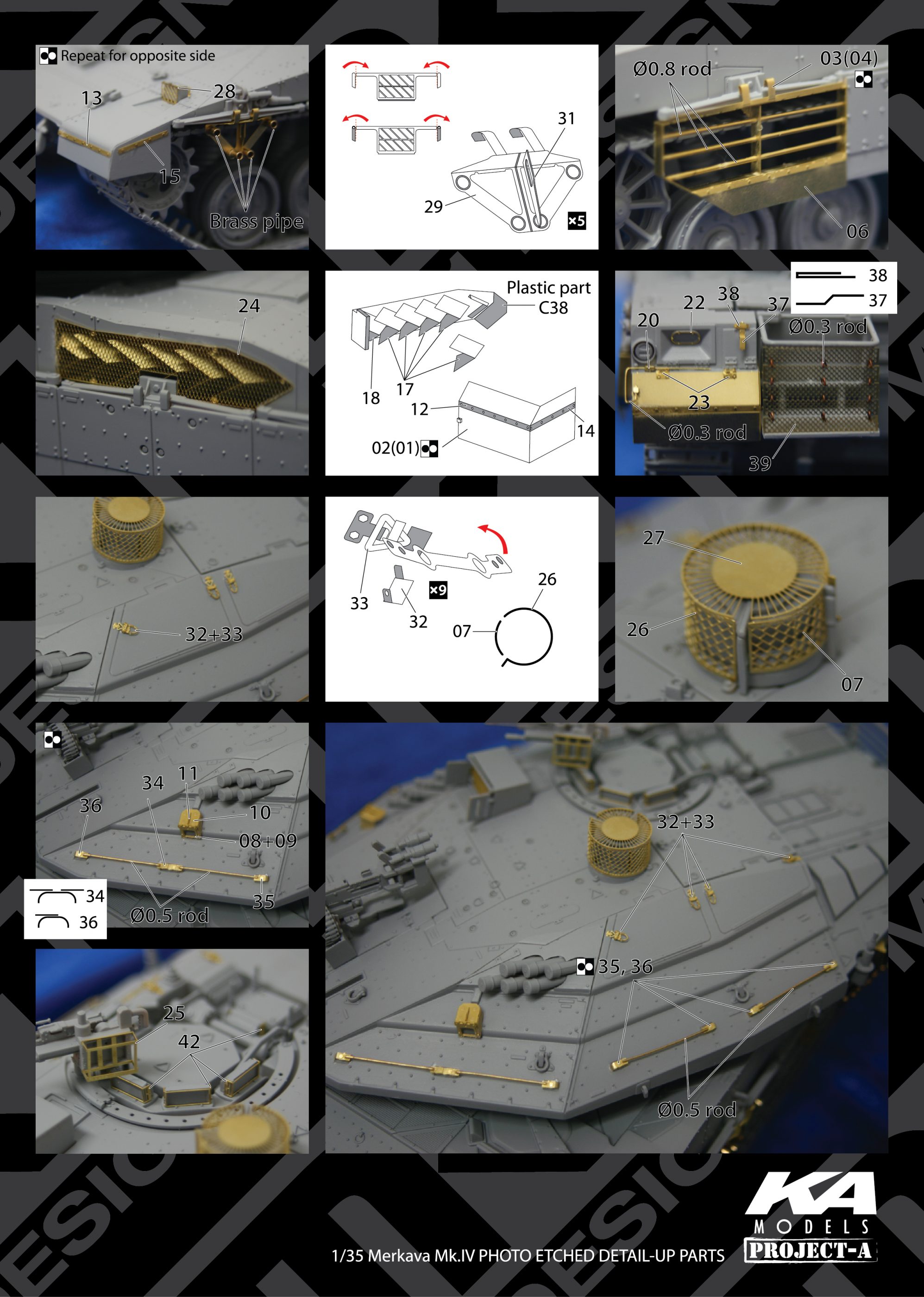 1/35 现代以色列梅卡瓦4型主战坦克改造蚀刻片(配爱德美) - 点击图像关闭