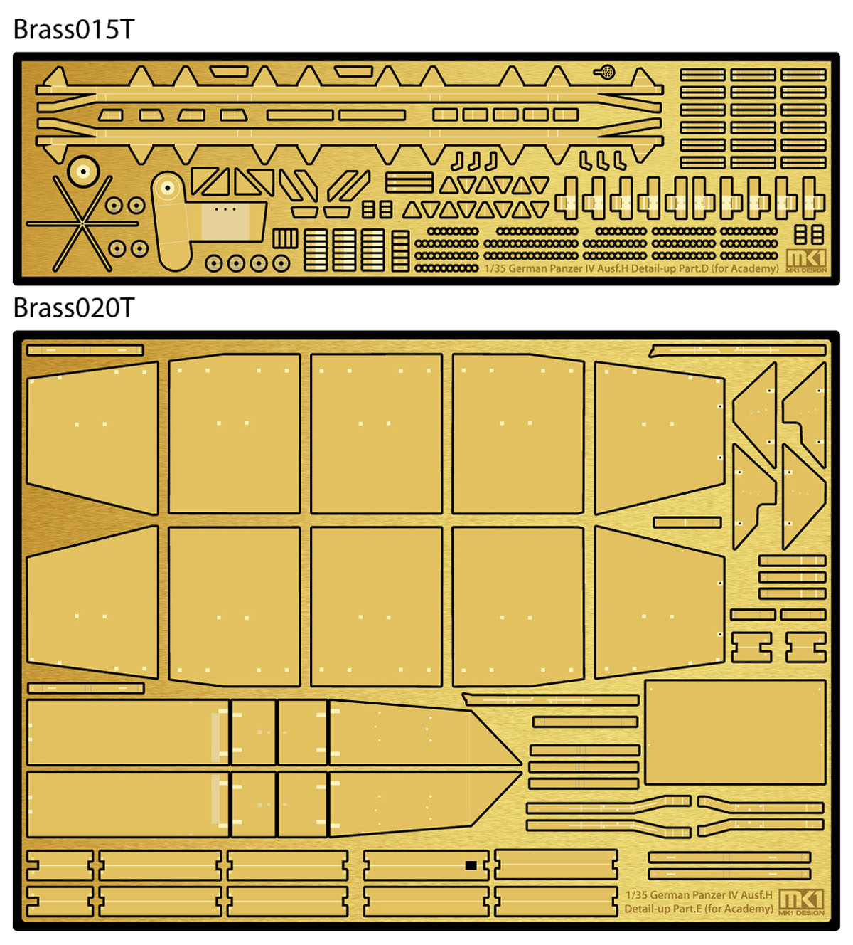 1/35 二战德国四号战车H型侧裙附加装甲板(配爱德美)