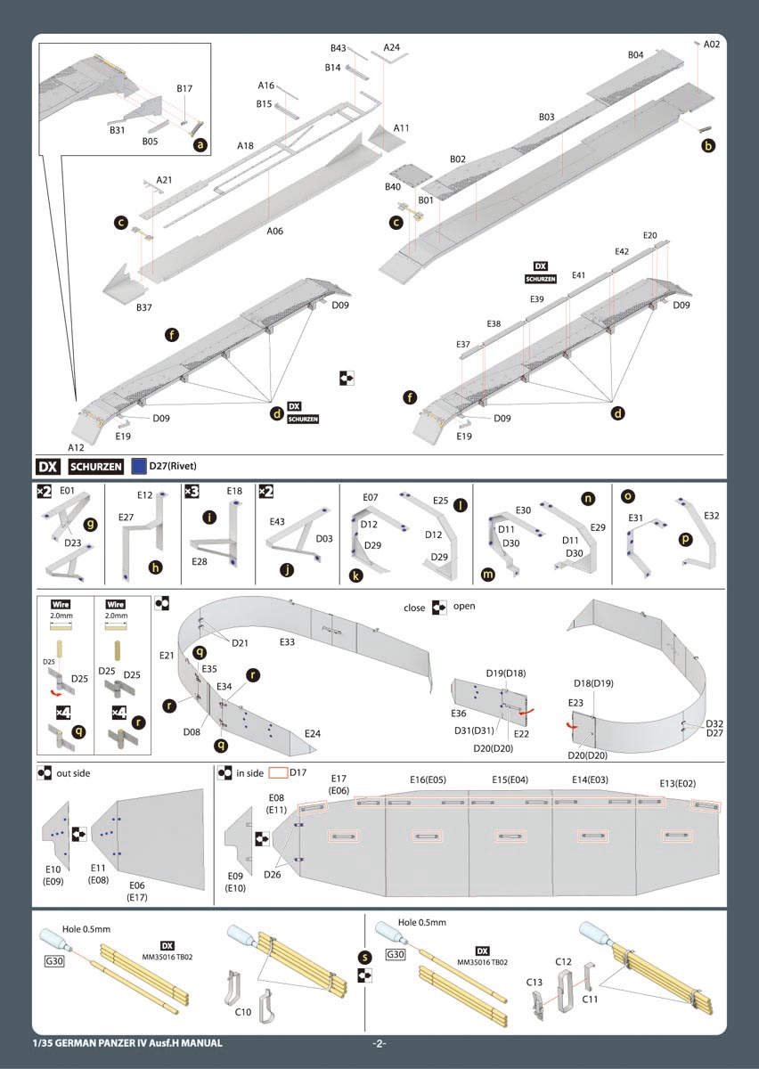 1/35 二战德国四号战车H型侧裙附加装甲板(配爱德美)