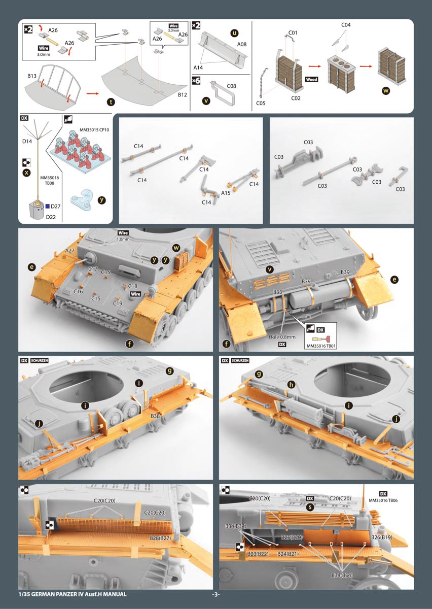 1/35 二战德国四号战车H型侧裙附加装甲板(配爱德美)