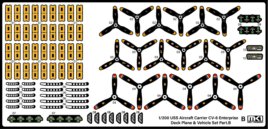 1/200 二战美国舰载机与甲板作业车辆细节改造件(配小号手) - 点击图像关闭