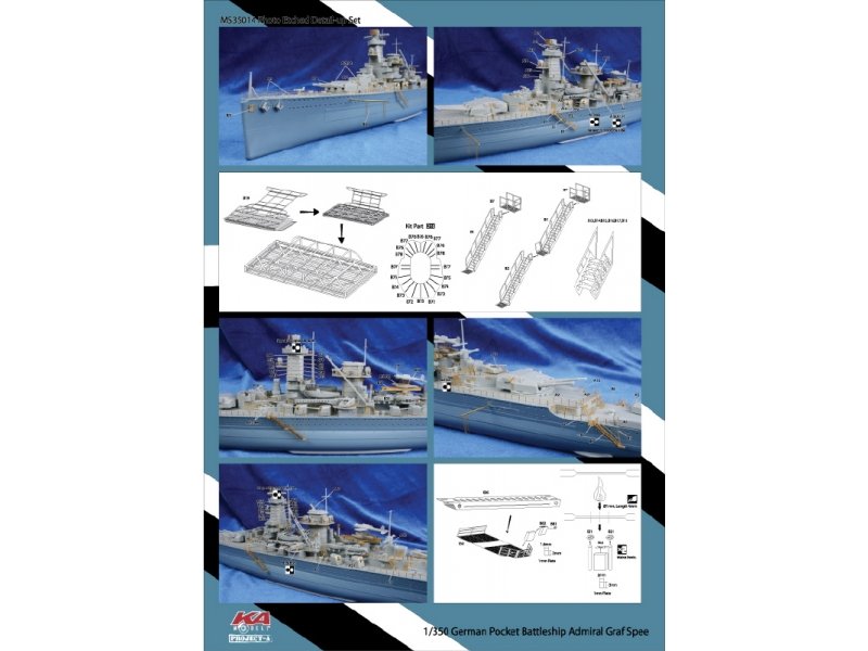 1/350 二战德国格拉夫斯佩海军上将号袖珍战列舰改造蚀刻片(配爱德美) - 点击图像关闭