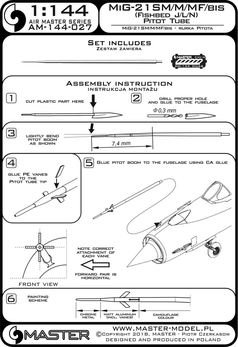 1/144 MiG-21SM/M/MF/bis 鱼窝战斗机空速管