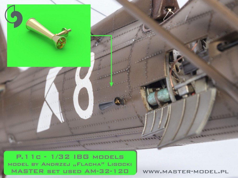 1/32 PZL P.11c 海鸥翼战斗机 wz.33 机枪金属炮管与瞄准具与文氏管