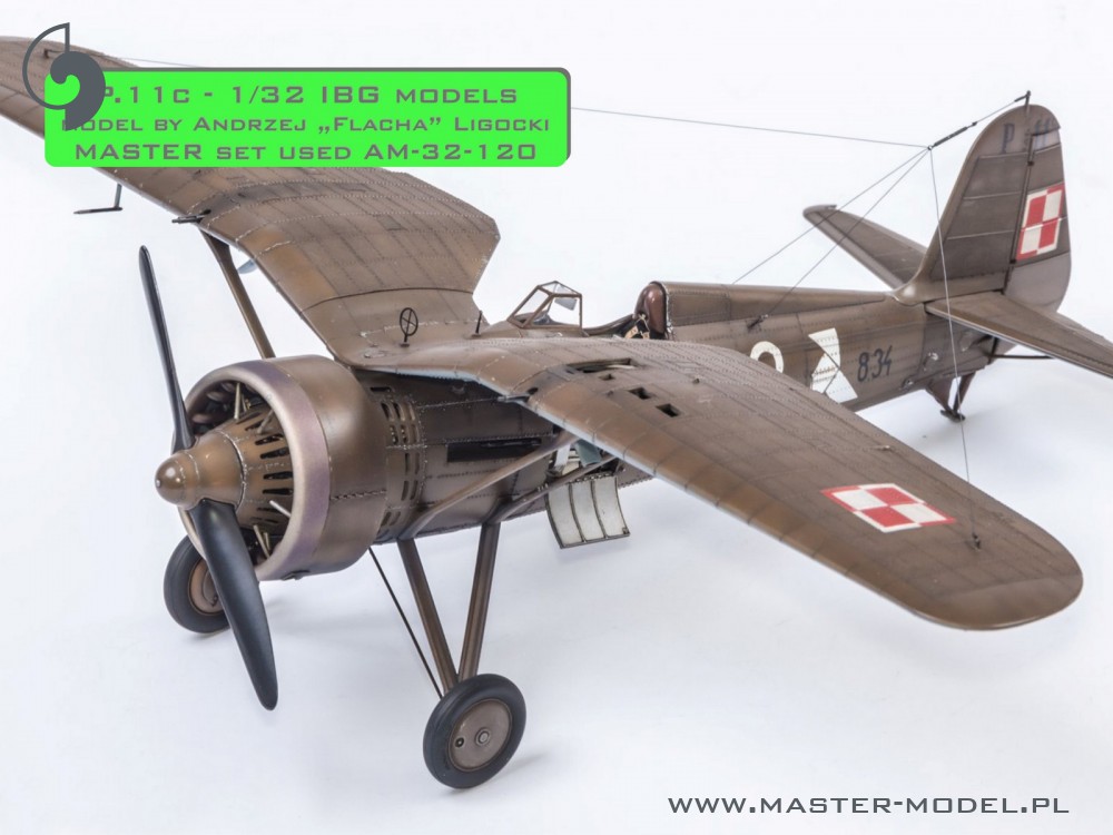 1/32 PZL P.11c 海鸥翼战斗机 wz.33 机枪金属炮管与瞄准具与文氏管