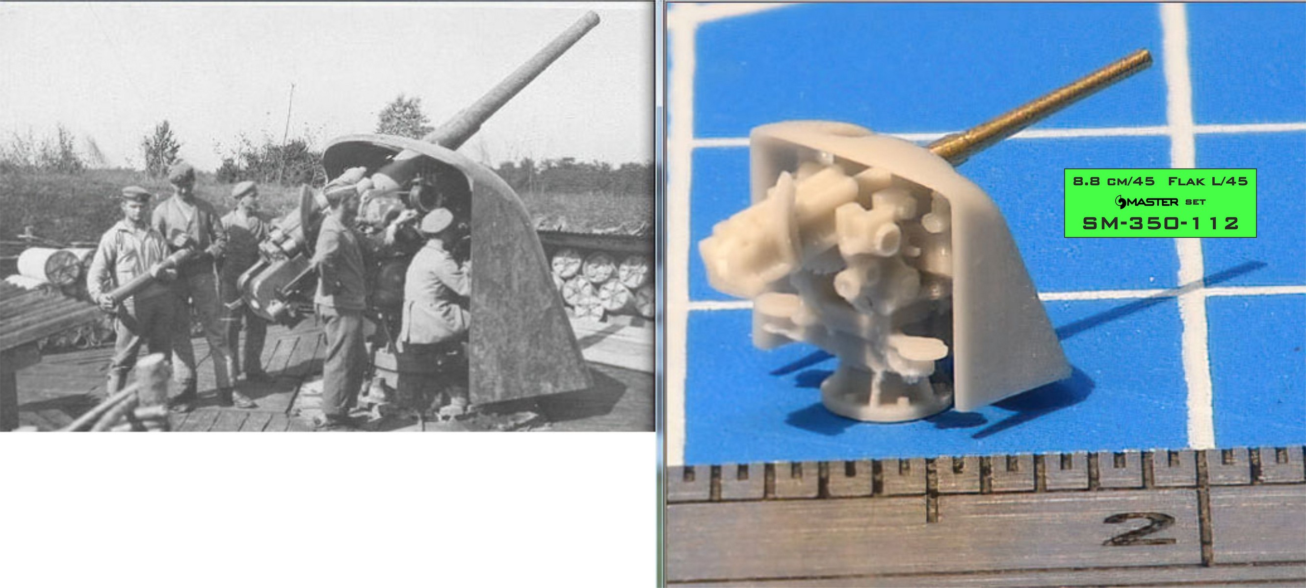 1/350 一战德国 8.8cm Flak L/45 舰炮
