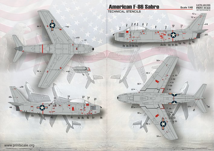 1/48 F-86 佩刀战斗机战术标记 - 点击图像关闭