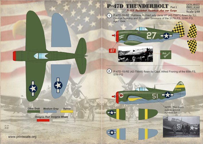 1/48 P-47D 雷电剃刀鲸战斗机"欧洲王牌"(1)