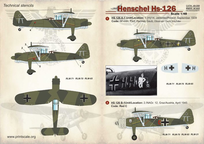 1/48 Hs126 战术侦察/炮兵校射多用途飞机