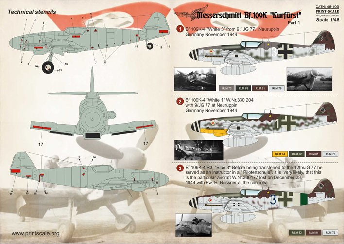 1/48 Bf109K 梅塞施密特战斗机(1)