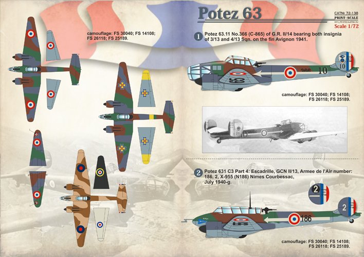 1/72 Potez 63 包特兹双发战斗机