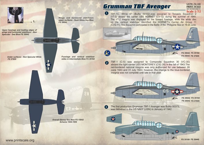 1/72 TBF 复仇者鱼雷轰炸机 - 点击图像关闭
