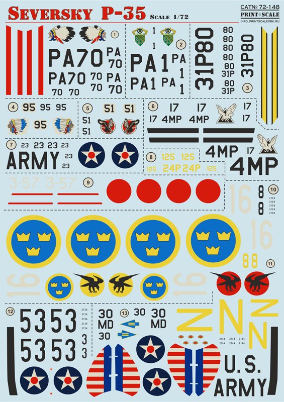 1/72 P-35 塞维尔斯基战斗机