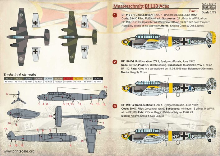 1/72 Bf110 梅塞施米特重型战斗机(1)