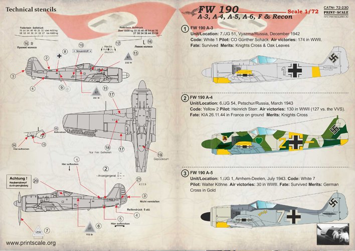 1/72 Fw190A3~A6, F 福克武尔夫战斗机