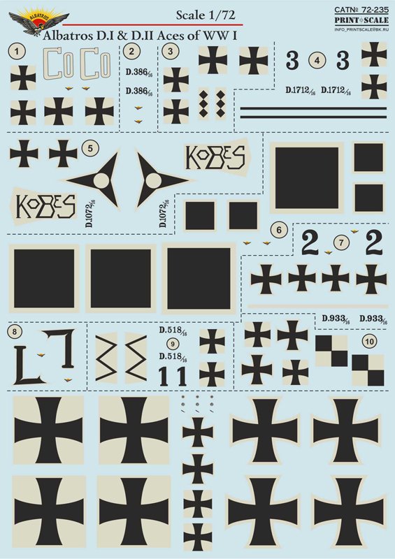 1/72 信天翁双翼战斗机D.I/D.II型"一战王牌战斗机"