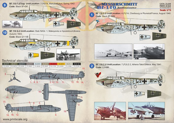 1/72 Bf110 梅塞施米特远程侦察机