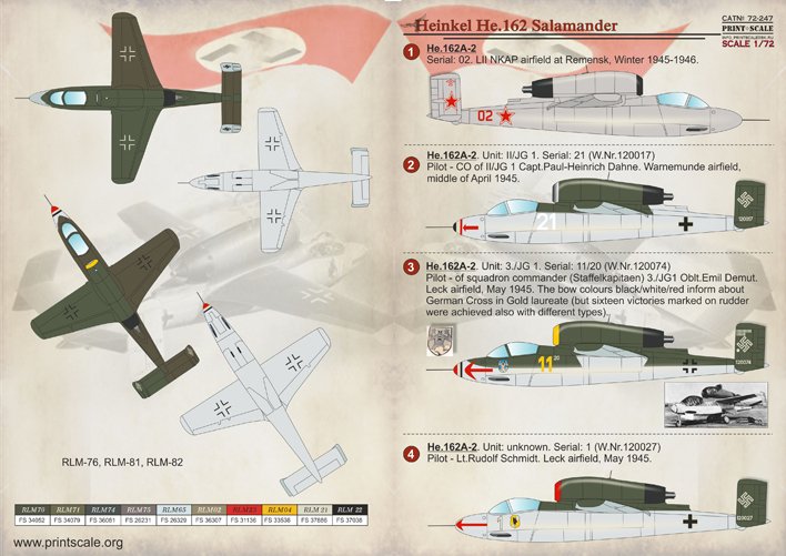 1/72 He162 火蜥蜴战斗机