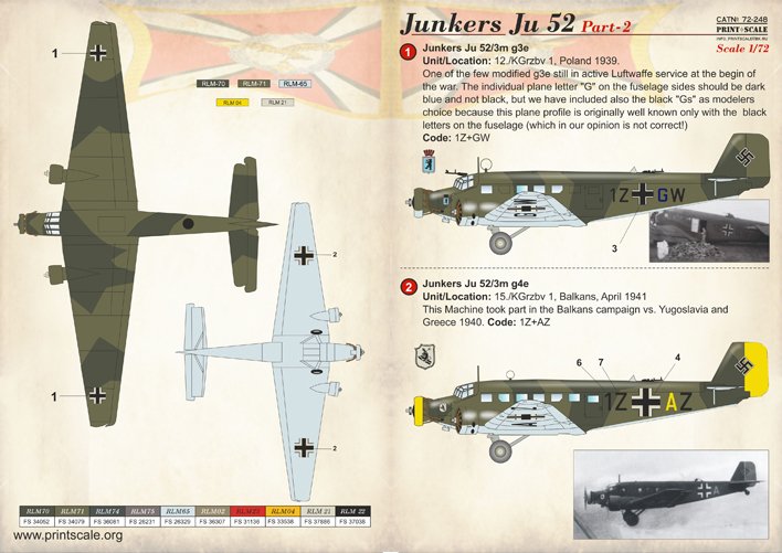 1/72 Ju52 容克斯运输机(2)