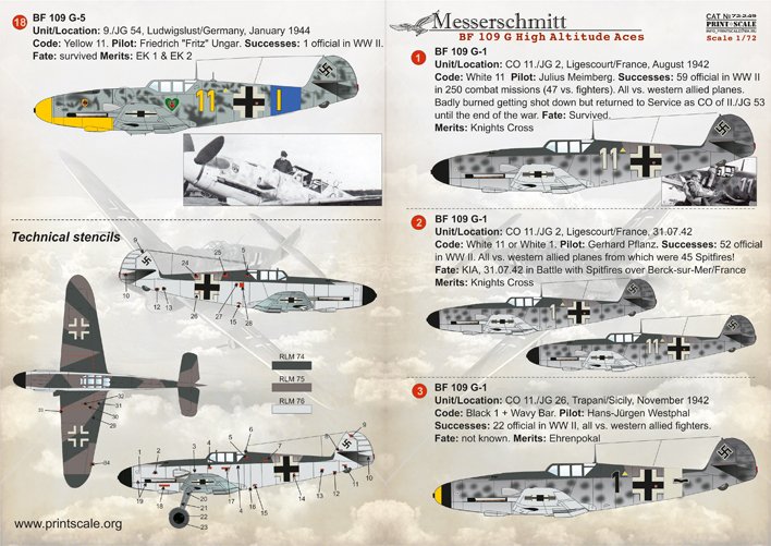 1/72 Bf109G 梅塞施米特战斗机