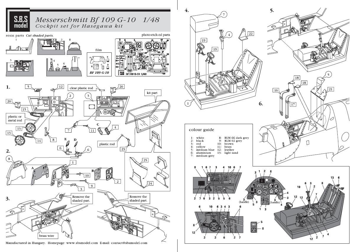 1/48 Bf109G-10 梅塞施米特战斗机座舱改造件(配长谷川)