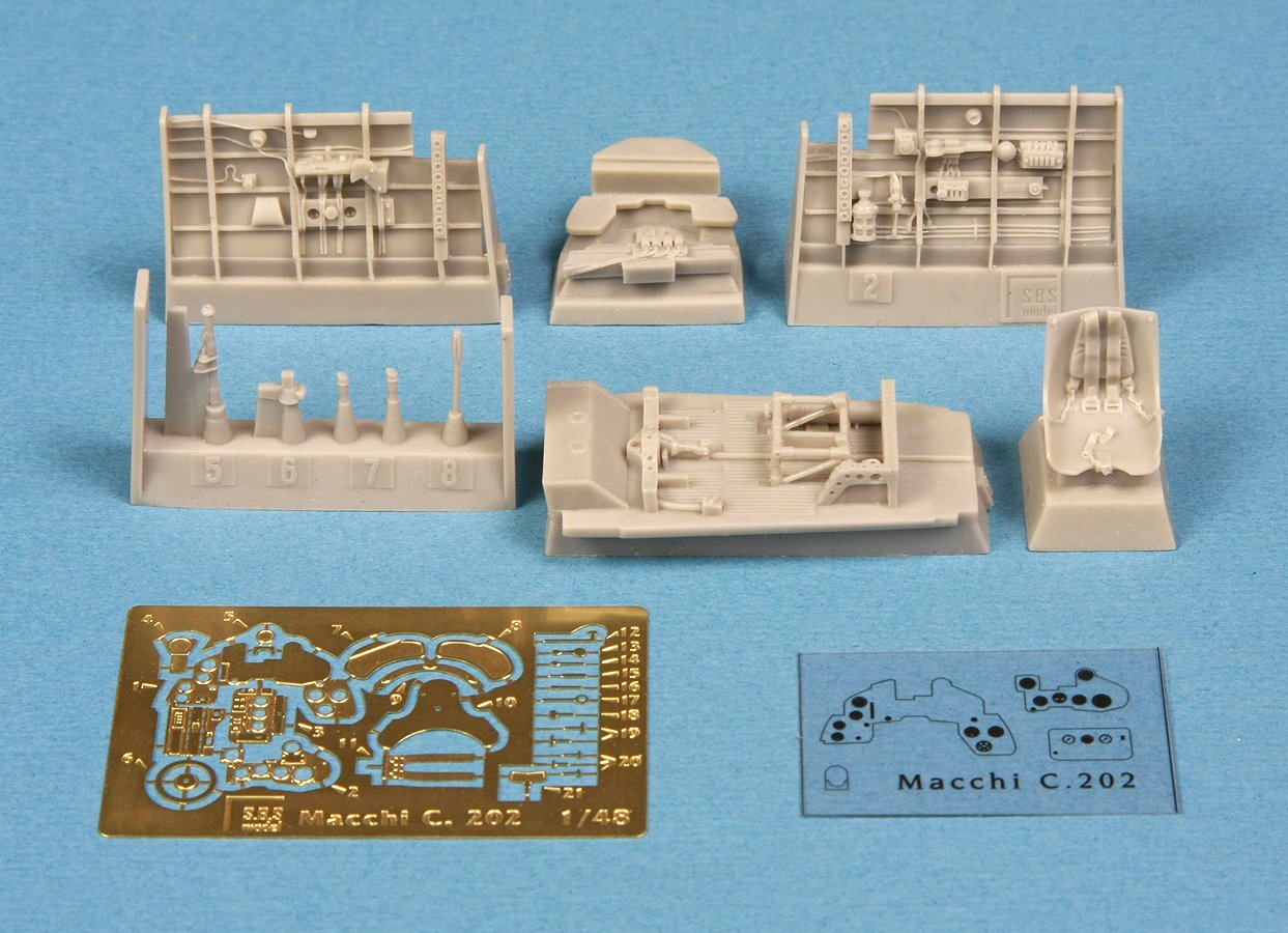 1/48 MC.202 马基闪电战斗机座舱改造件(配长谷川)