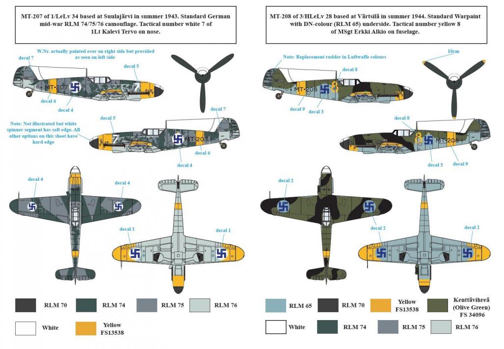 1/48 Bf109G-2 梅塞施米特战斗机"芬兰服役战术标记" - 点击图像关闭