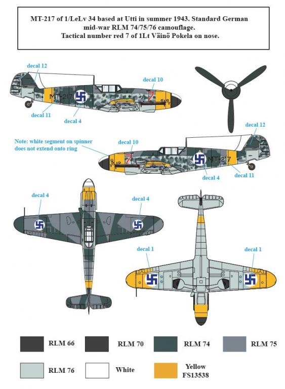 1/48 Bf109G-2 梅塞施米特战斗机"芬兰服役战术标记" - 点击图像关闭