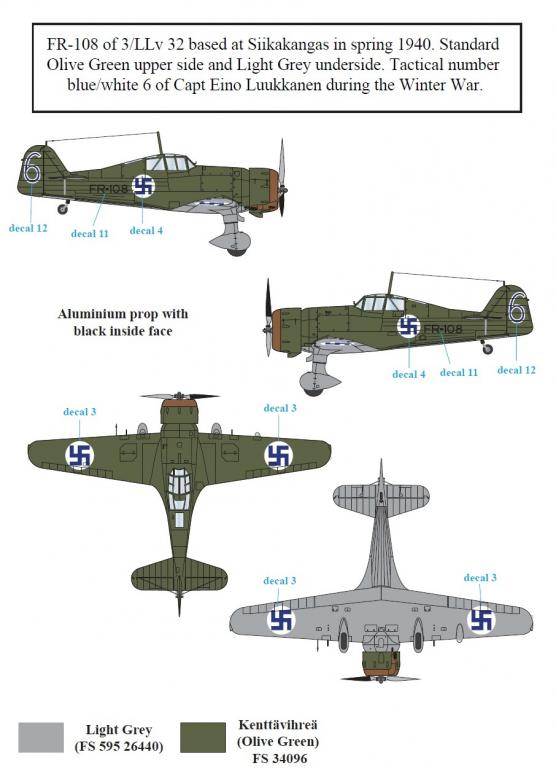 1/48 福克战斗机D.XXI型(水星发动机)"芬兰服役战术标记"