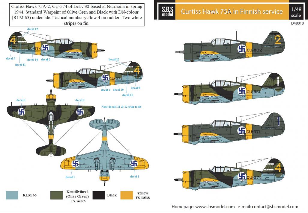 1/48 霍克75A战斗机"芬兰服役战术标记"