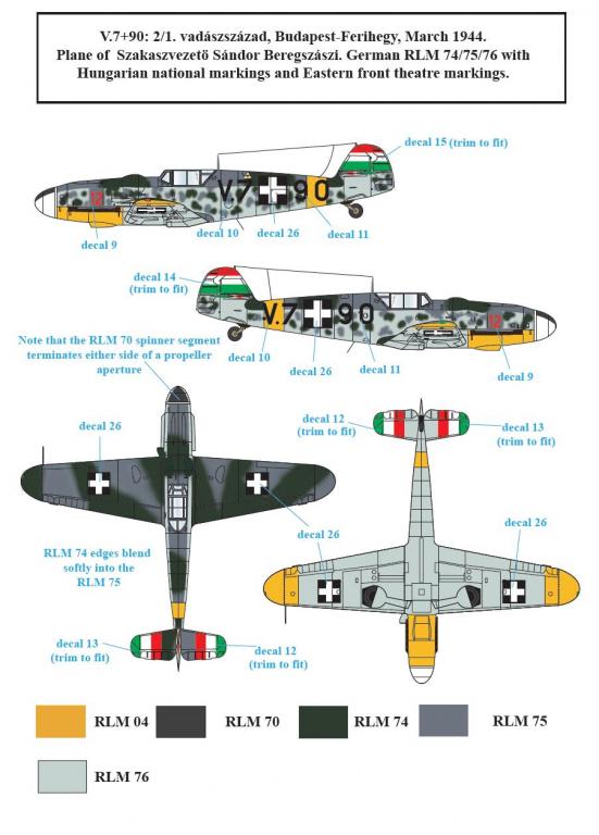 1/48 Bf109G-6 梅塞施米特战斗机"匈牙利服役战术标记"(1)