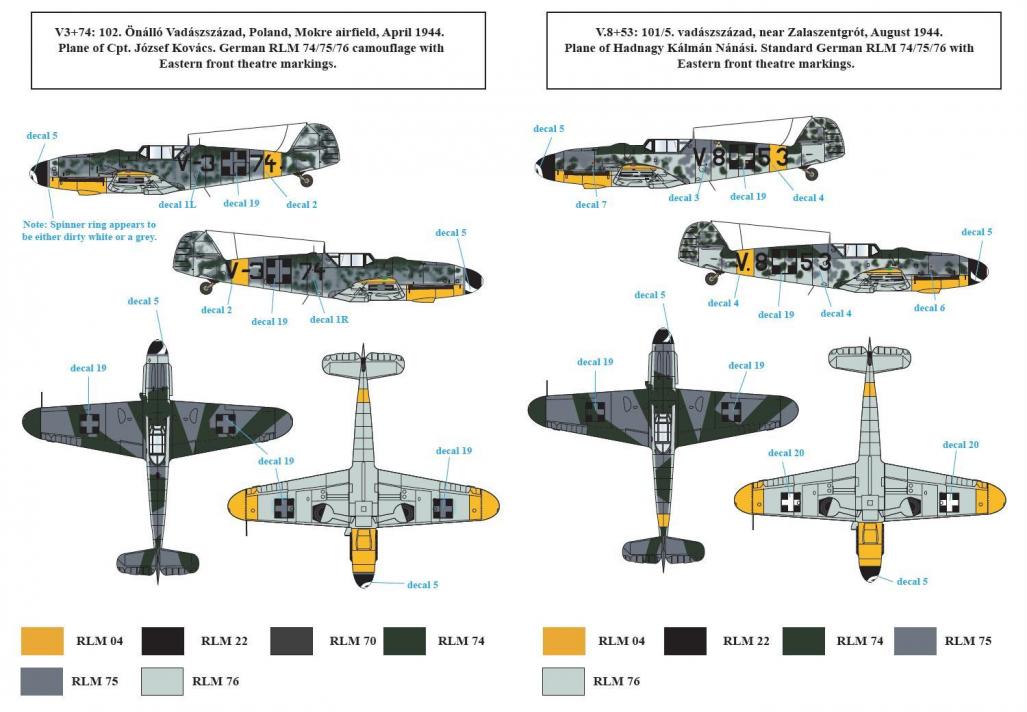 1/48 Bf109G-6 梅塞施米特战斗机"匈牙利服役战术标记"(2) - 点击图像关闭