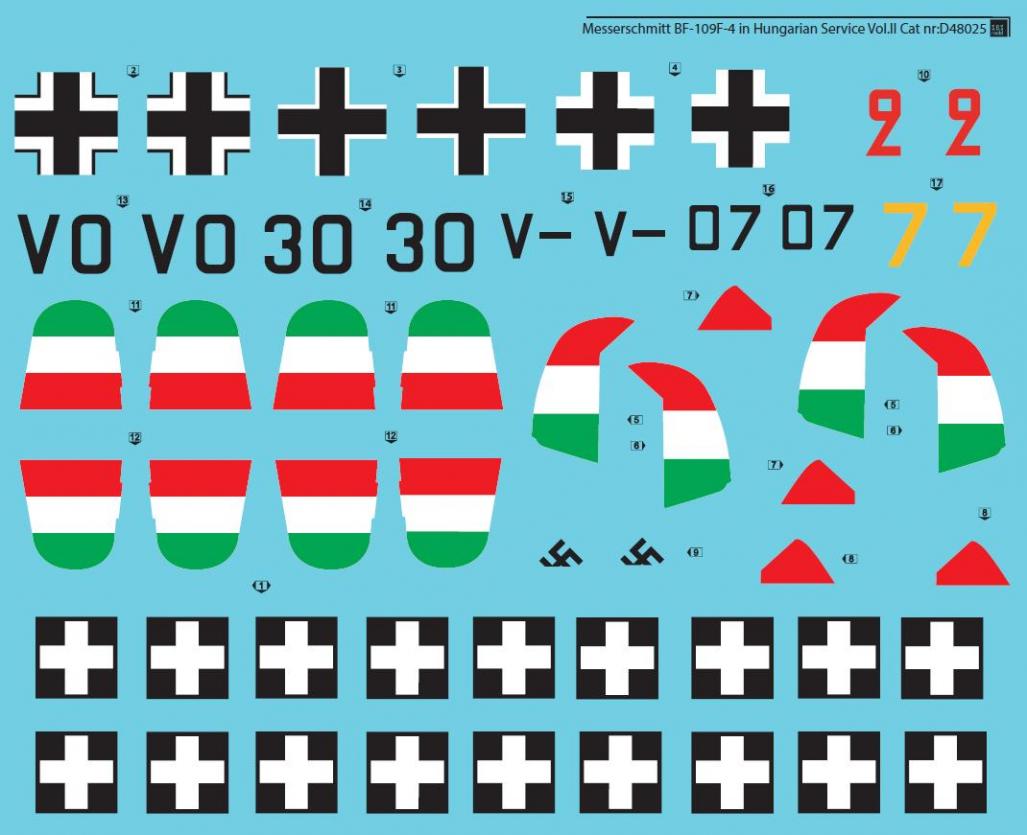 1/48 Bf109F 梅塞施米特战斗机"匈牙利服役战术标记"(2) - 点击图像关闭