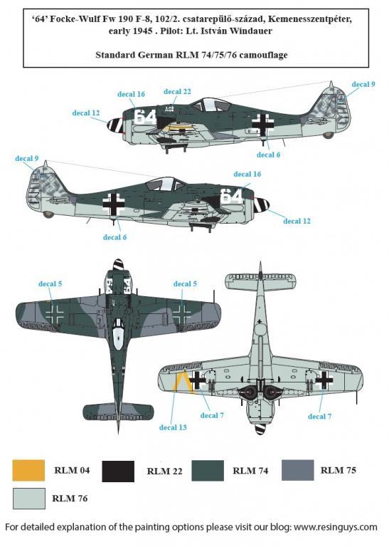 1/48 Fw190F-8 福克武尔夫战斗机"匈牙利服役战术标记"