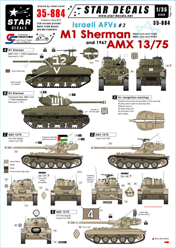 1/35 现代以色列(3)"M1 谢尔曼, AMX-13/75"