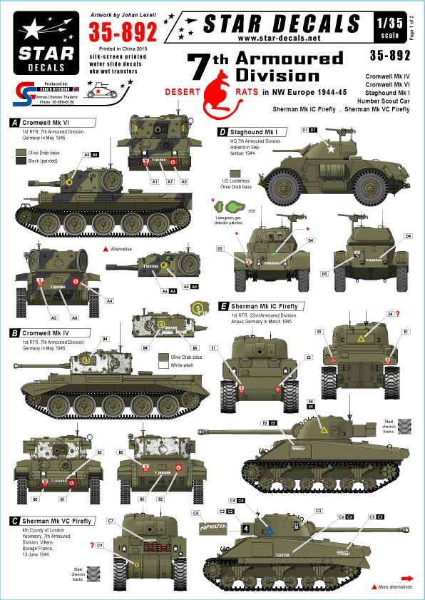 1/35 二战英国第7装甲师"沙漠之鼠,西北欧洲1944-45年" - 点击图像关闭