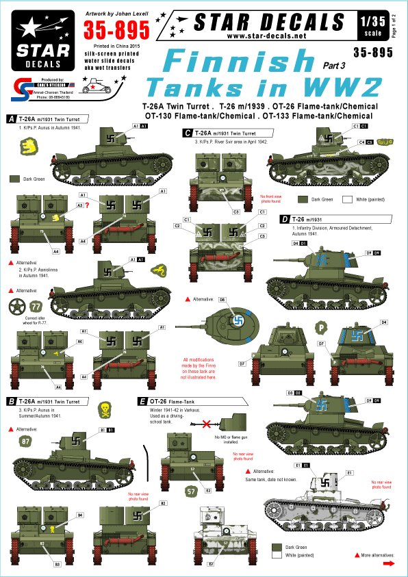 1/35 二战芬兰坦克(3)"T-26A, T-26, OT-130/133" - 点击图像关闭