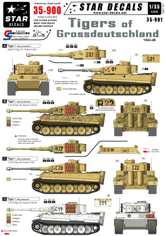 1/35 二战德国虎式重型坦克"大德意志装甲师1943-45年" - 点击图像关闭