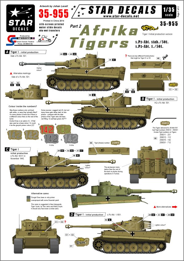 1/35 二战德国虎I重型坦克"非洲军团第501重装甲营"
