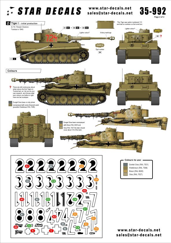 1/35 二战德国虎I重型坦克"第501重装甲营和第10装甲师"