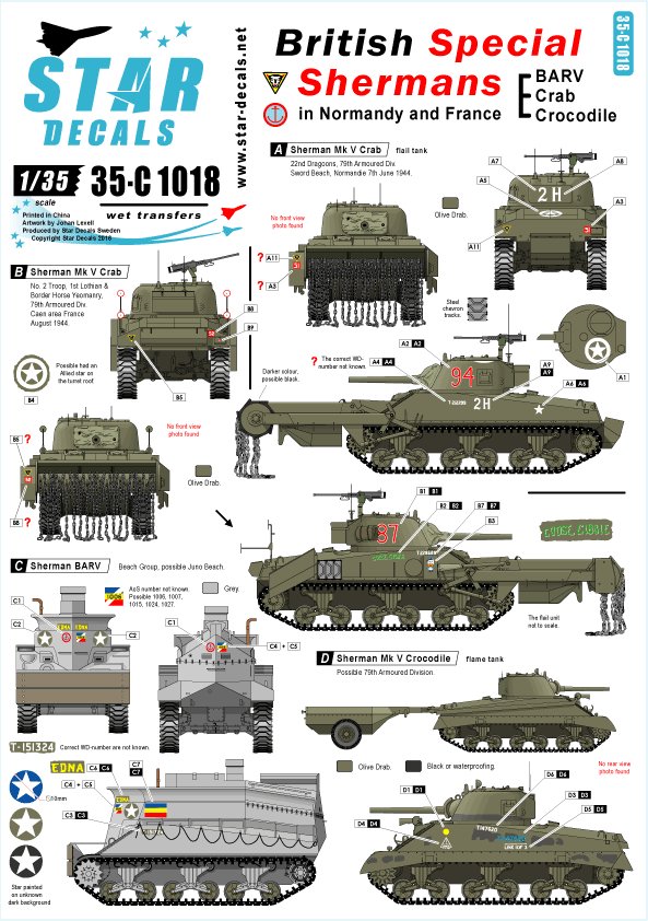 1/35 二战英国谢尔曼中型坦克特种改型