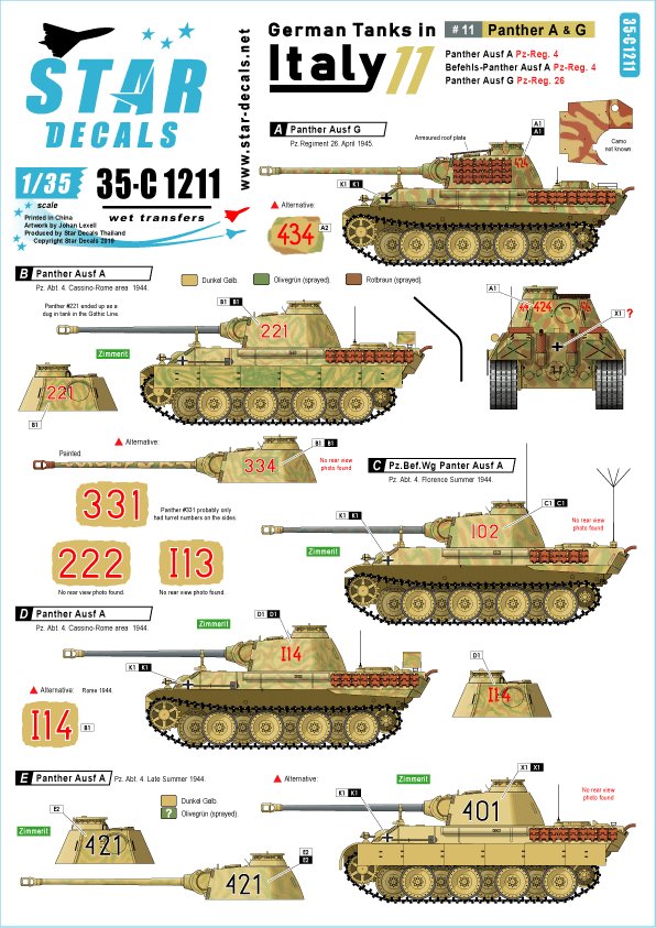 1/35 二战德国坦克战车"意大利战线"(11)"豹式中型坦克A/G型"