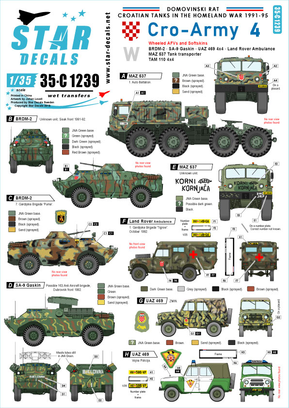 1/35 现代克罗地亚陆军坦克(4)"轮式装甲车1991-95年"